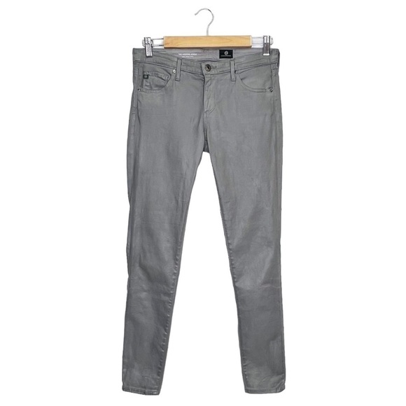 AG Adriano Goldschmied The Legging Ankle Super Skinny Size 27R Gray Leatherette - Picture 3 of 13
